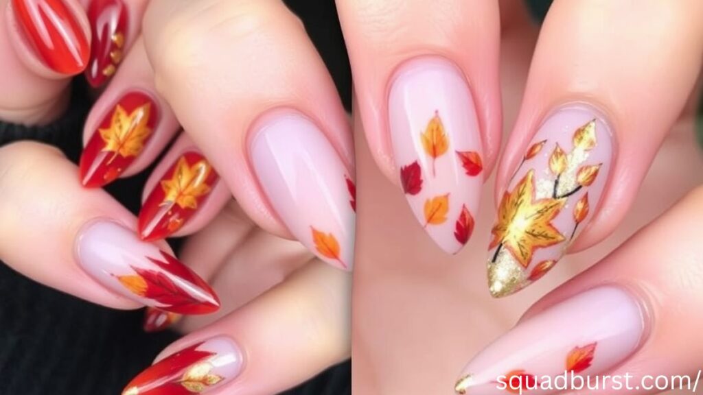 30 Fall Nail Ideas with Leaves (That Scream Pumpkin Spice Latte Season!)