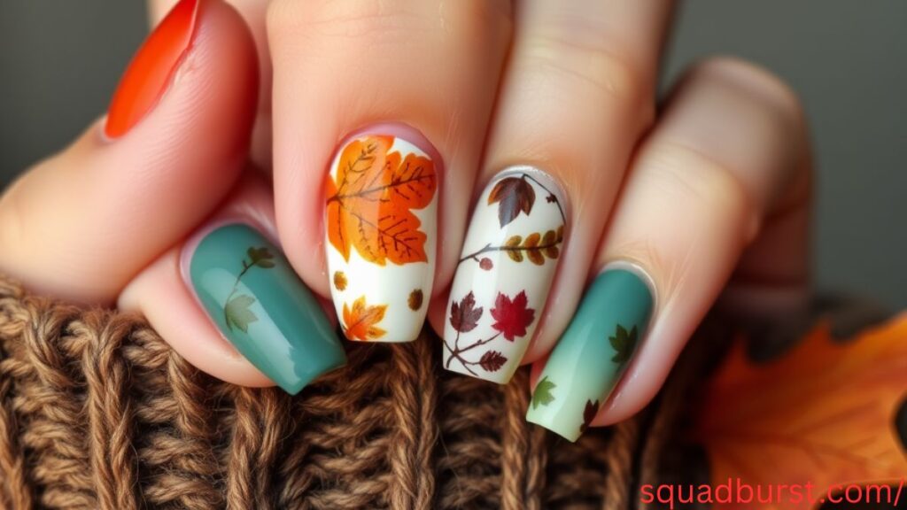 30 Fall Nail Ideas with Leaves (That Scream Pumpkin Spice Latte Season!)