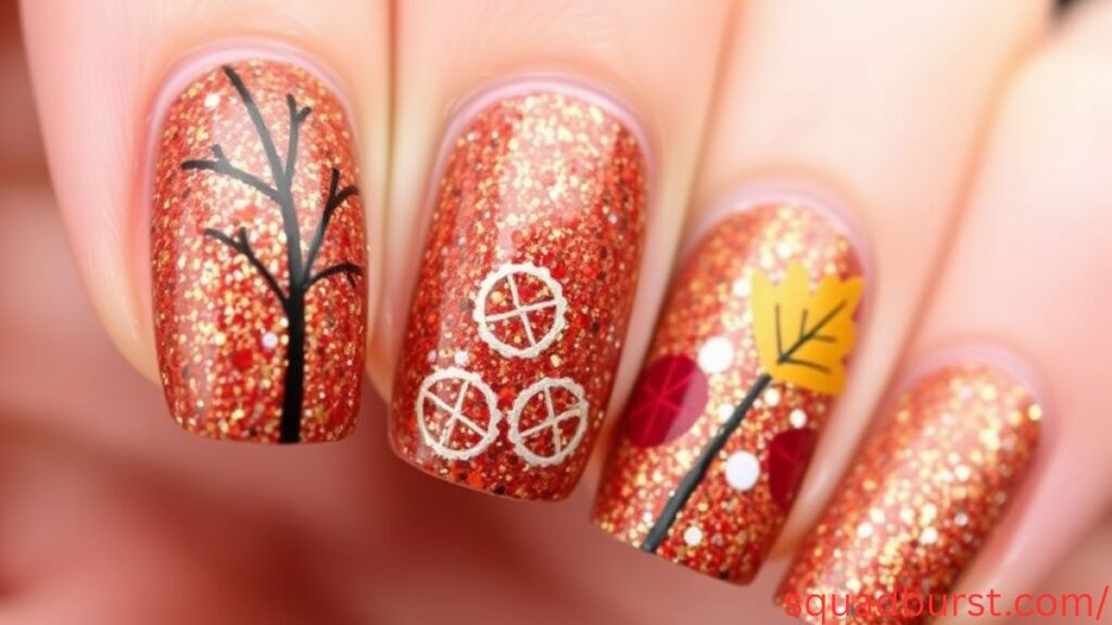 30 Fall Nail Ideas with Leaves (That Scream Pumpkin Spice Latte Season!)