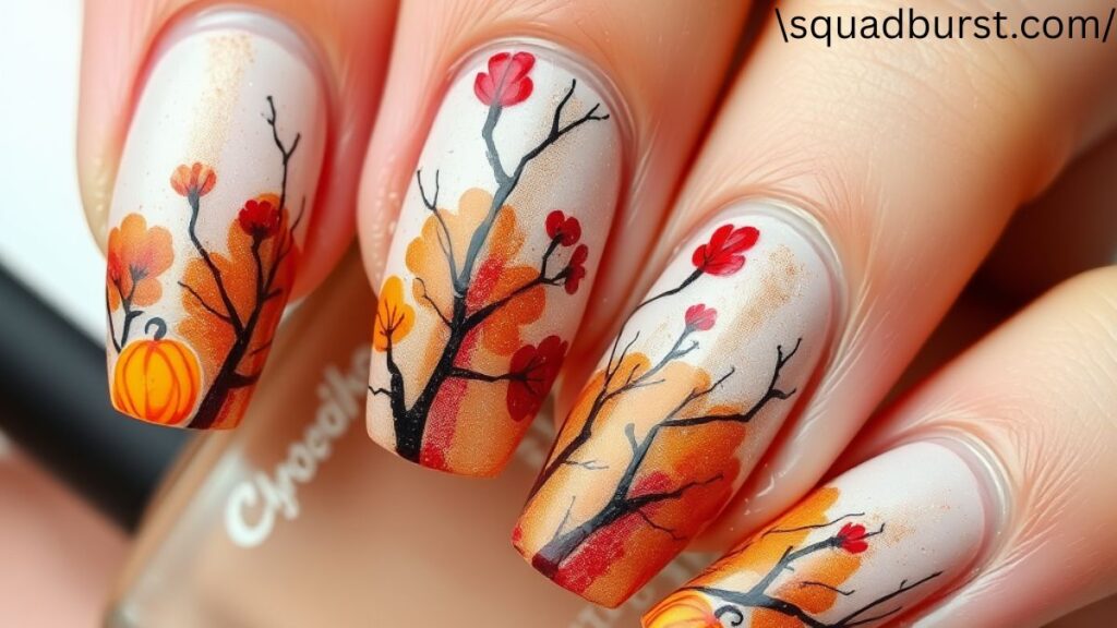 30 Fall Nail Ideas with Leaves (That Scream Pumpkin Spice Latte Season!)