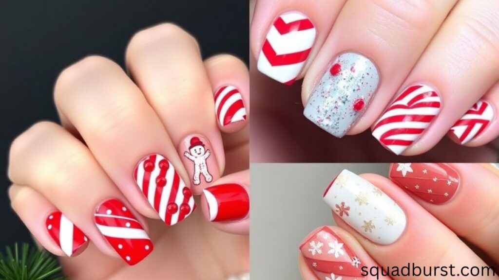 30 Candy Cane-Inspired Red and White Christmas Nail Designs to Love and Wear!