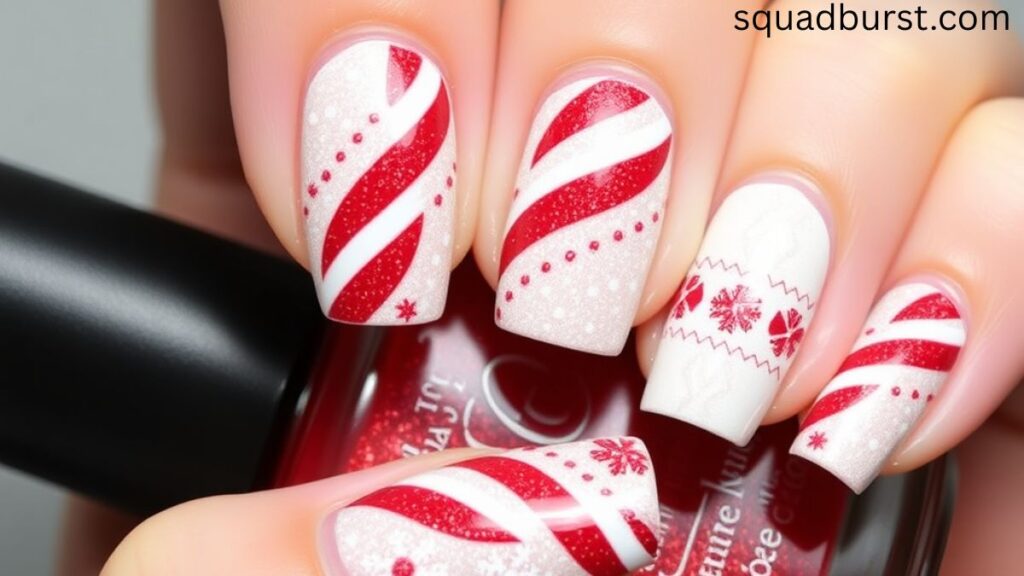 30 Candy Cane-Inspired Red and White Christmas Nail Designs to Love and Wear!