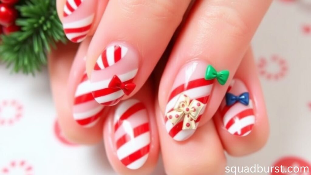 30 Candy Cane-Inspired Red and White Christmas Nail Designs to Love and Wear!