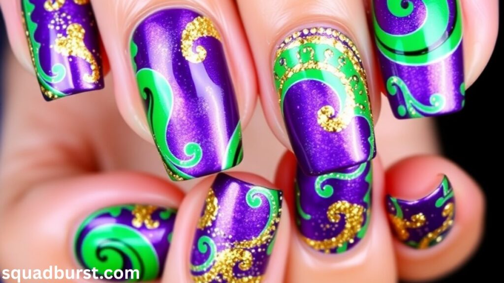 🎠31 Mardi Gras Nail Ideas That Bring the Party to Your Fingertips