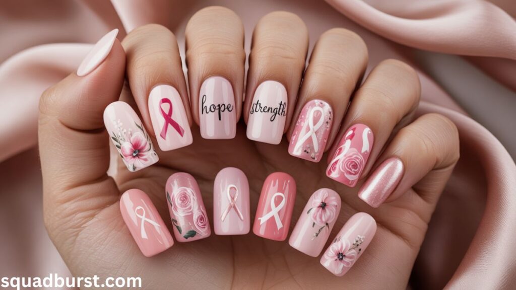 16 Powerful Breast Cancer Designs for Nails to Honor the Fight